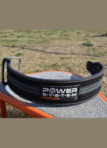Пояс для пауерліфтингу PS-3800 PowerLifting шкіряний Black/Grey Line Power System (345710891)