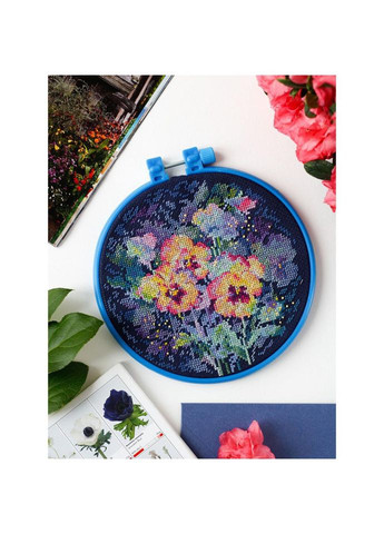 Набор для вышивания "Акварельная виола" AHM-041 с пяльцами. No Brand (339779274)