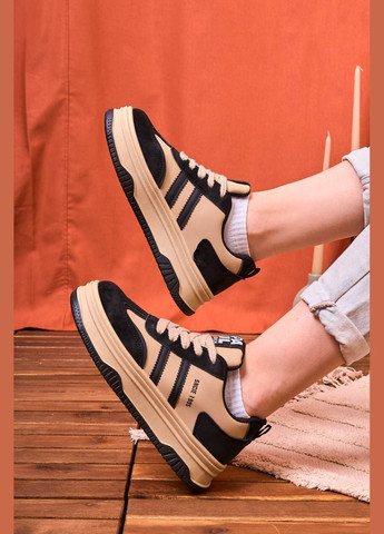 Бежеві осінні кросівки жіночі, китай No Brand Sneakers 1995 Black Beige