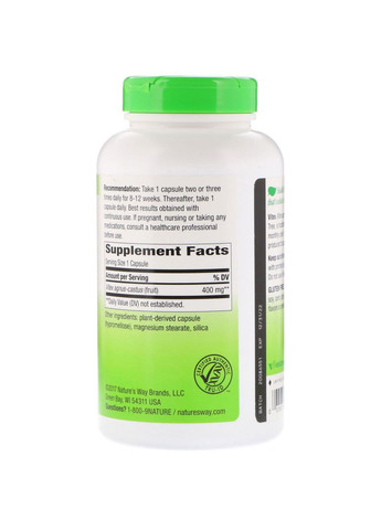 Плоди вітексу, фітодобавка при ПМС, Vitex,, 400 мг, 320 веганських капсул Nature's Way (366734385)