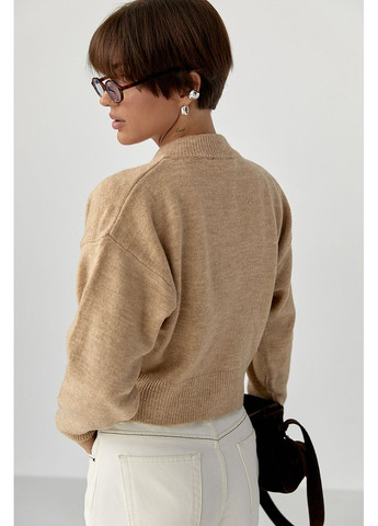 Светло-коричневый зимний кардиган Lurex