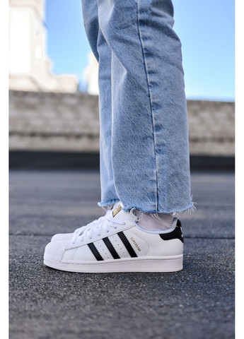 КРОСІВКИ ЖІНОЧІ ADIDAS SUPERSTAR WHITE BLACK PREMIUM АДІДАС СУПЕРСТАР No Brand чорні демісезони (367168497)