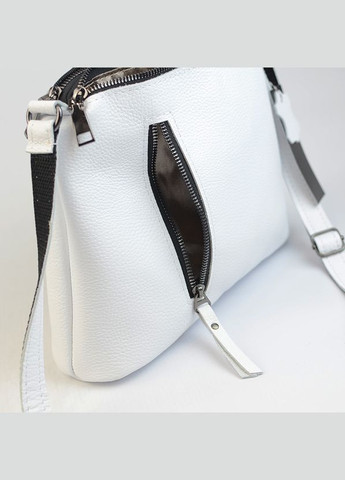 Біла жіноча маленька шкіряна сумка крос боді на два відділення Serebro (306642381)