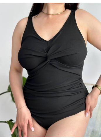 Чорний літній стильний купальник суцільний No Brand