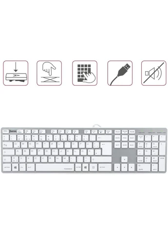 Клавіатура Rossano USB провідна тонка німецька розкладка букв Hama (323665909)