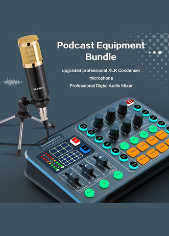 Комплект оборудования для подкастов, комплект конденсаторного микрофона со штативной подставкой и профессиональный аудиомикшер Trust (316702057)