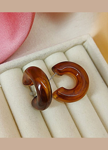 Сережки Кольорові акрилові незамкнені кола No Brand (335381305)