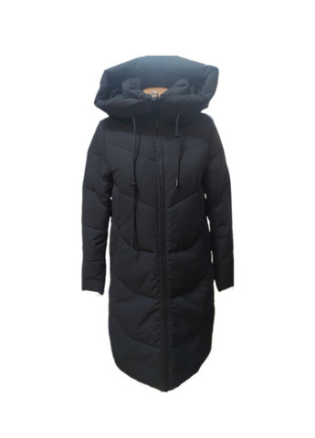 Черное демисезонное Женский пуховик-пальто 3982 Towmy