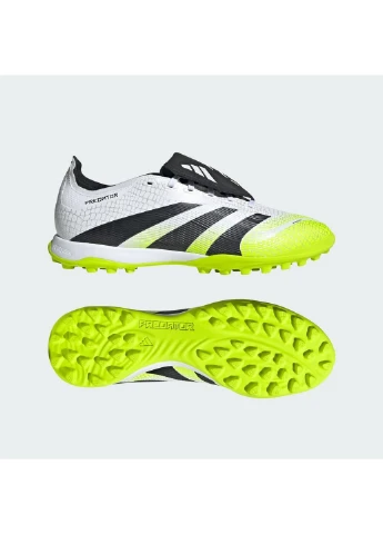 Цветные сороконожки predator league fold-over tongue turf white/green jq1072 adidas
