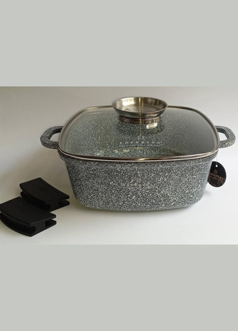 Каструля квадратна 4.4л гранітне покриття зі скляною кришкою EB-3973 Edenberg (303217992)