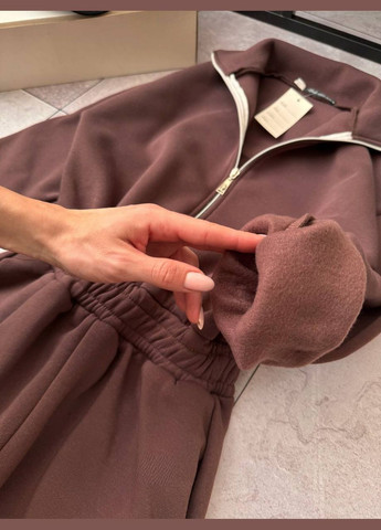 Теплый женский комбинезон на резинке. Adelante комбинезон-брюки однотонный коричневый повседневный трехнитка с начесом