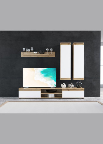 Вітальня Люсія 175 175х37х160 см Дуб тахо/Білий Gerbor (301992785)