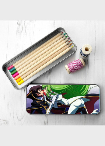 Пенал школьный для мальчика и девочки металлический Код Гиас #005 7*18 см Silver No Brand (309153576)