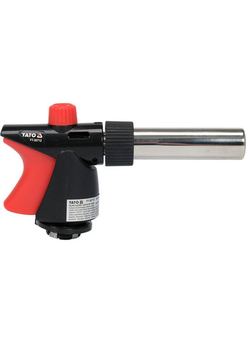 Газовий пальник YT-36712 з п'єзопідпалом, цанга, 360°, 1300°C YATO (365330208)