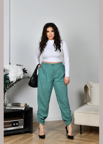 Жіночі брюки із мікровельвету колір ментол р.48/50 453794 New Trend (289477931)