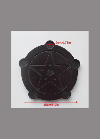 Свічник пентаграмний чорний на 15х15 см No Brand (333832352)