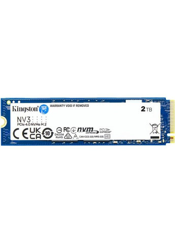 Накопичувач SSD 2TB M.2 NVMe NV3 M.2 2280 PCIe Gen4.0 x4 (SNV3S/2000G) Kingston (336954067)