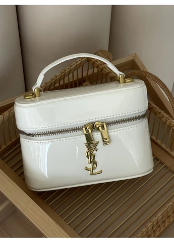 Женская сумка Gaby Vanity Lacquered Leather Shoulder Bag YSL бочонок No Brand (383975017)