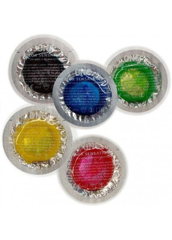 Набір презервативів латексних Color Sensation силіконовим мастилом синього кольору (ціна за 5 шт) One (327875377)