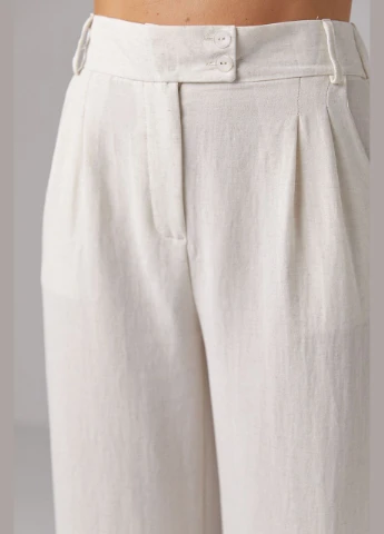 Женские укороченные льняные брюки 9236 Lurex (299266031)