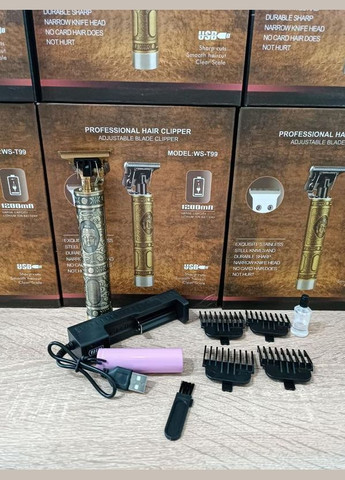 Акумуляторний триммер для бороды Barber Hair WS-T99 для стрижки волос,окантовочная машинка Clipper (297922642)