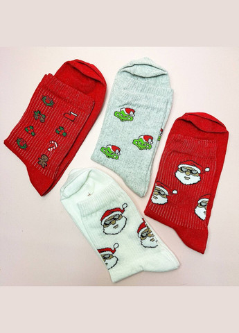 Комбинированные комплект новогодних высоких носков 4 пары Vakko новогодние (305054047)