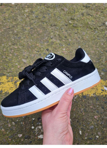 КРОССОВКИ ЖЕНСКИЕ ADIDAS CAMPUS 00S BLACK WHITE BROWN АДИДАС КАМПУС No Brand чёрные демисезоны (368861853)