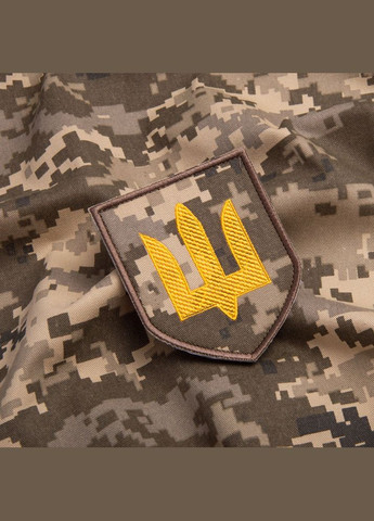 Шеврон нашивка на липучке Трезубец ВСУ, вышитый патч 8,3х10,2 см IDEIA (275869611)