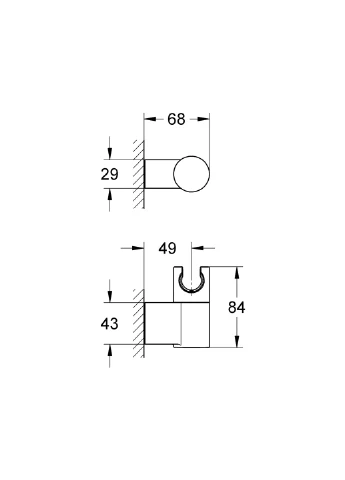 Настінний тримач для ручного душу Rainshower neutral (27055000) Grohe (388587667)