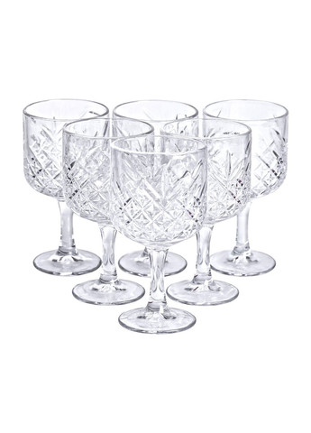 Бокалы для вина на высокой ножке набор 6 шт винный бокал стеклянный прозрачный 400 мл HP-YH-44 Yiwu (353504102)