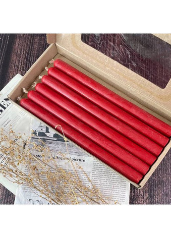 Червоні воскові свічки 25 см Упаковка (6 свічок) 5Candles (322347565)