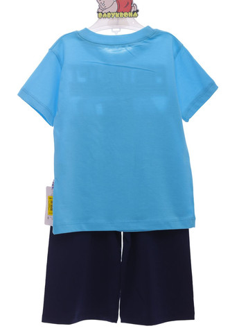 Блакитний літній шорти із футболкою для хлопчика трикотажні fastdrift блакитний 110 см (37862) BABYKROHA
