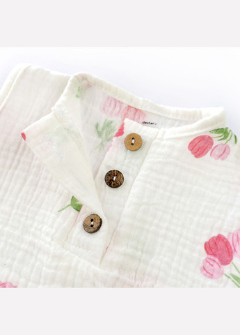 Боді для немовлят на гудзиках з тюльпанами Tulip Білий dexter's (329098272)