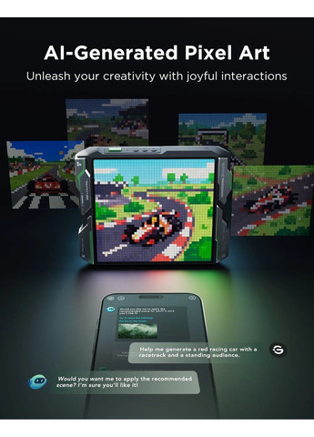 Пиксельный экран H8630 LED Gaming Pixel Light 32x32 Pixels, RGBIC, WI-FI/Bluetooth, серый Govee (371330766)