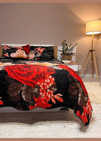 Стеганое покрывало с наволочками на большую кровать с кружевом евроразмер К50041 (К5004-1) No Brand (306634110)