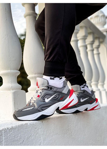КРОССОВКИ ЖЕНСКИЕ NIKE M2K TEKNO GREY RED НАЙК М2К ТЕКНО No Brand серые демисезоны (367169012)