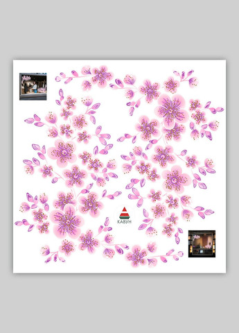 Наклейка вінілова інтер'єрна декор на вікно (вітрину, скло, дзеркало) "Гілки квітучої Сакури. Квіти Сакури" з оракалу Кавун (316116254)