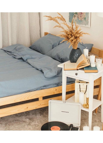 Постельное белье евро Home Вареный хлопок 20486 200х220 см серое DUSHKA (327790813)