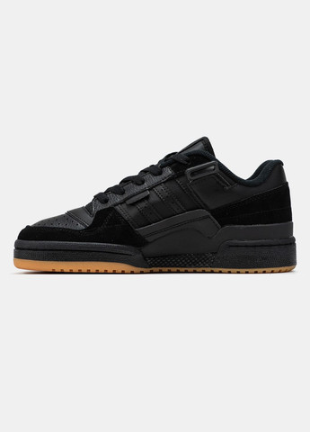 Черные демисезонные кроссовки женские и мужские adidas forum 84 low exhibit black gum | адидас форум 84 черные No Brand