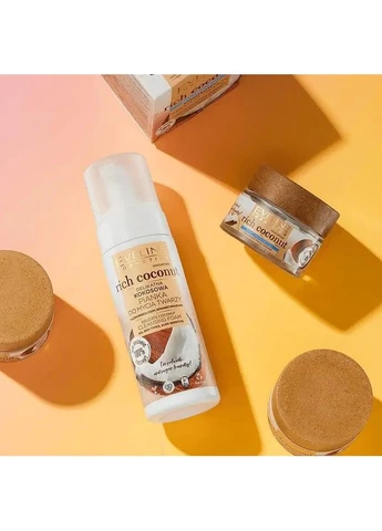 Пінка для вмивання ніжна кокосова 3 в 1 RICH COCONUT 150 мл. Евелін 6877 Eveline Cosmetics (345730201)
