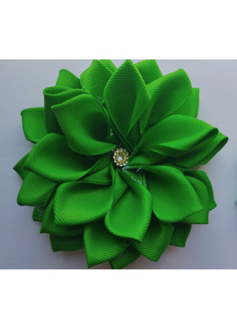 Бантики для девочек из репсовой ленты зеленого цвета диаметром -12 см No Brand лето (353691410)