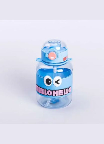 Пляшка для води дитяча з трубочкою 680 мл з ручкою та ремінцем Синя HP-14-46BL Yiwu (326177851)