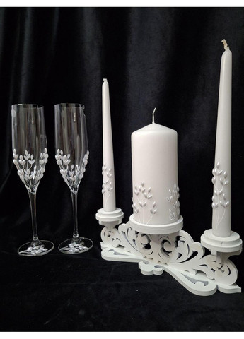 Набор свадебный Бокалы свечи и подсвечник Жемчужина Свадебный набор бокалов Свадебные свечи с подсвечником No Brand (367056258)