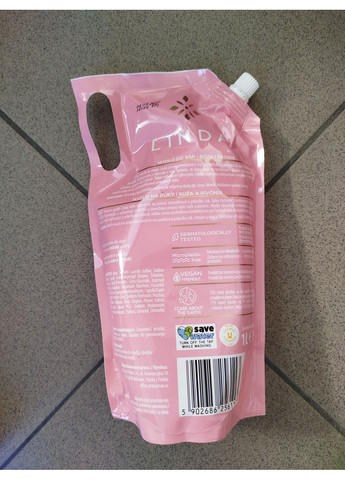 Жидкое мыло Linda роза+пион 1 литр Biedronka (365246890)