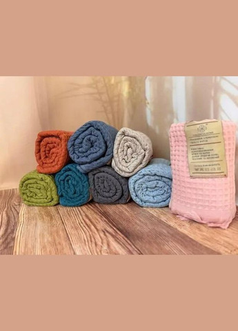 Покривало бавовняне вафельне 200х230 см Зелений (П4К-al-vafel-pled-002-02) No Brand (308755124)