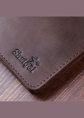 Кожаное портмоне для документов мужское 16601 Коричневый Shvigel (306881845)