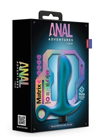 Вібромасажер простати з кільцевою основою синього кольору Anal Adventures Blush (382852999)