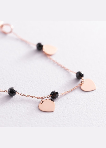 Золотий браслет Сердечка (фіаніти) б04885 17 17 Oniks (264023115)