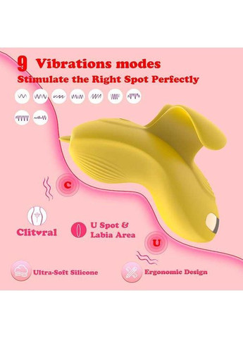 Клиторальный смарт-вибратор силиконовый с аккумулятором для женщин 71 мм желтый Love Spouse (366732758)