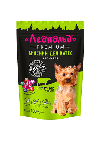 Влажный корм для собак Premium с телятиной 100 г Леопольд (266274639)